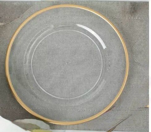 Charger Plate-Gold Rim Acrylic  13&quot;