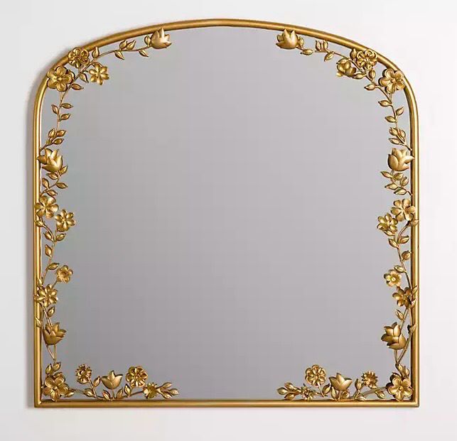 Mirrors and Signs/ Gold dainty Flower Mirror - We Provide Your Customization For Free
