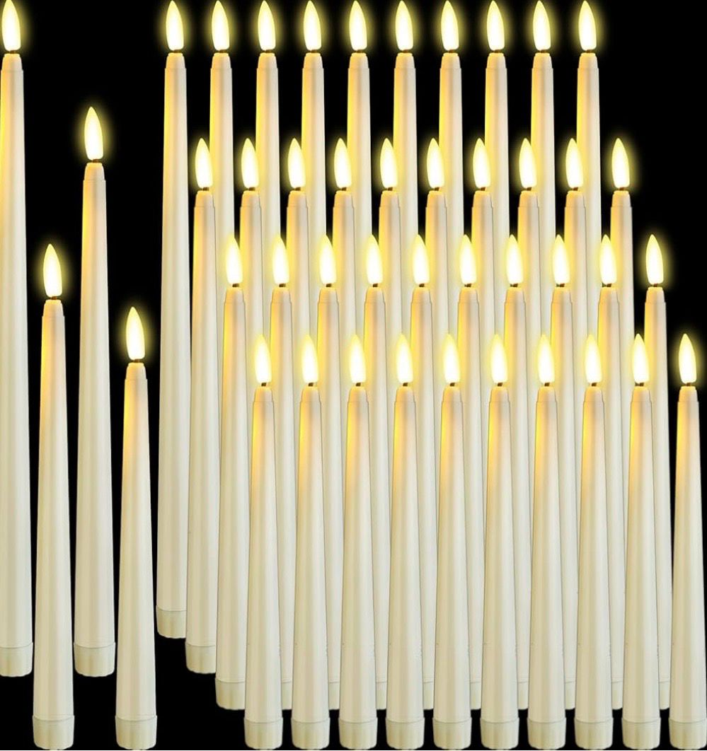 Candles- Flameless LED Taper Candles Battery Operated Candles (Ivory) 4 Sizes of 8.5&#39;&#39;, 9.65&#39;&#39;, 10.83&#39;&#39;, 12.8&#39;&#39;  (please specify quantity and size on last page of checkout under comments)