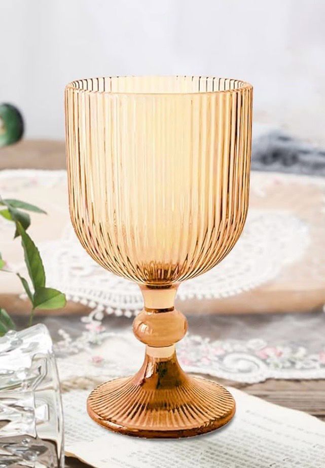 Glassware-Water Goblet / Amber 13oz.