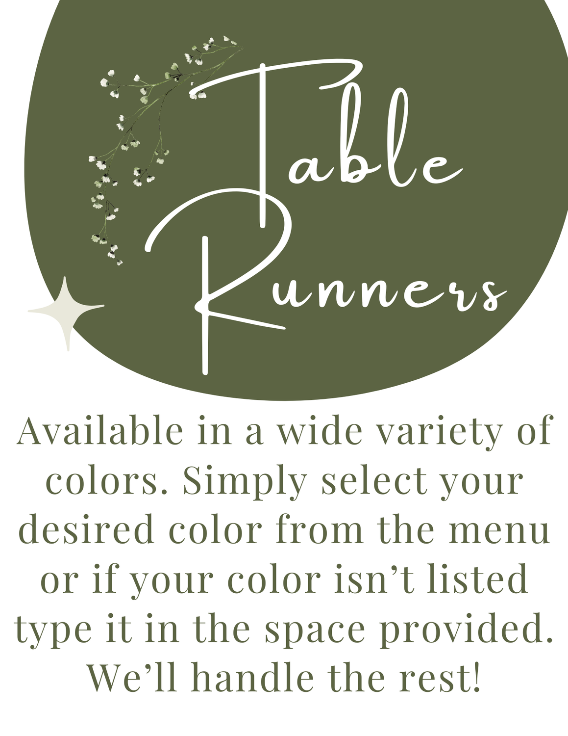 Table Runners- Please Specify Color