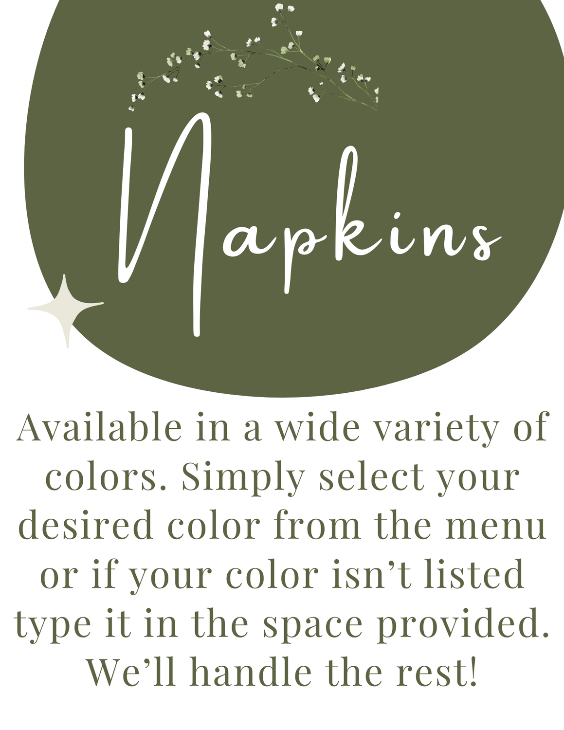 Napkins- Please Specify Color
