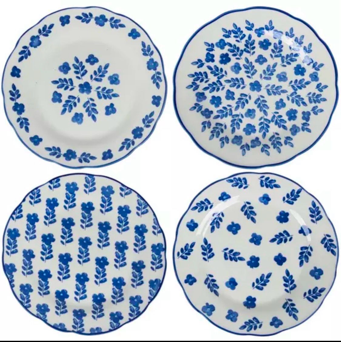 Blue Floral Salad Plates~ Pairs Well With Out White Dinner Plates