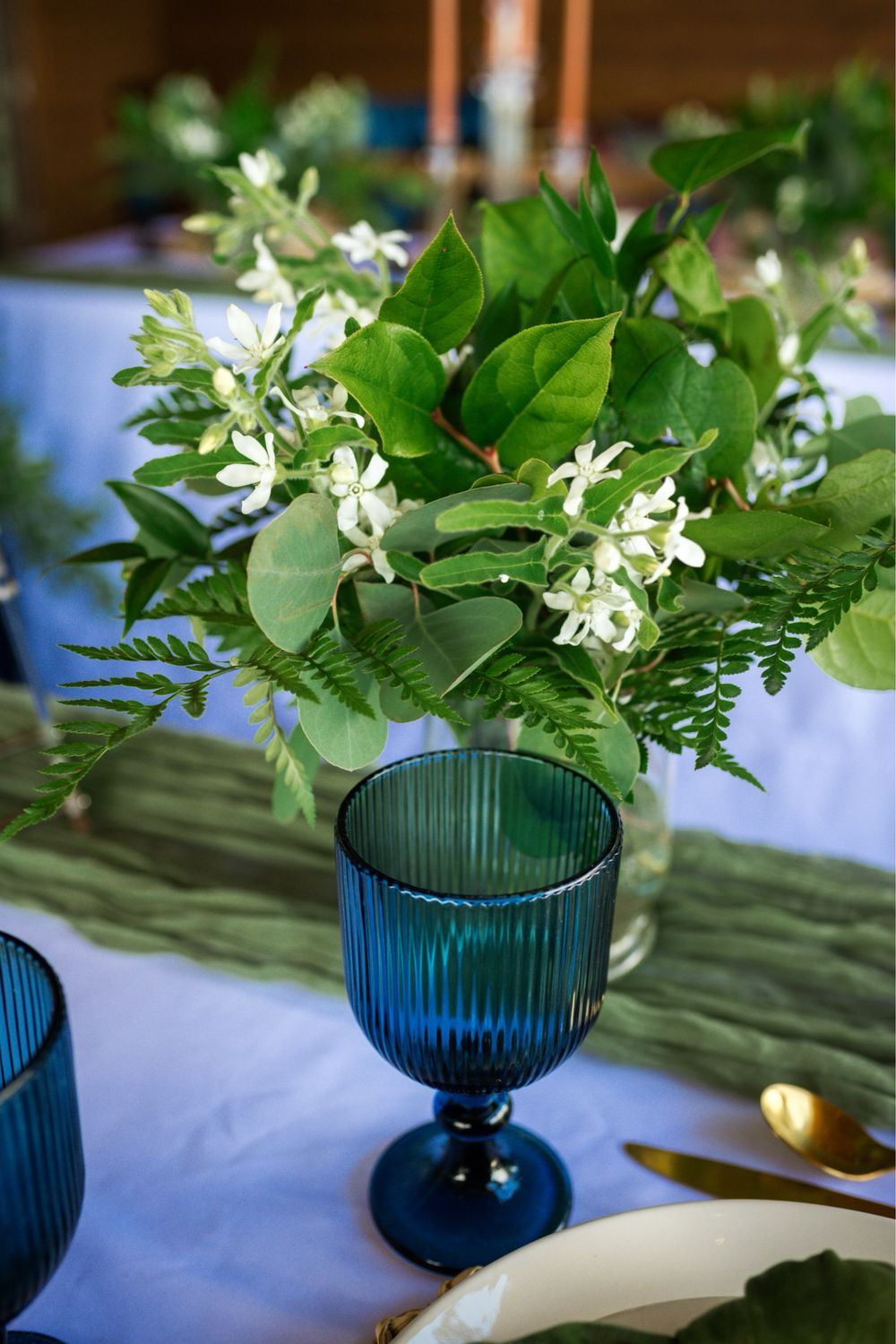 Glassware-Water Goblet / Blue 13oz.
