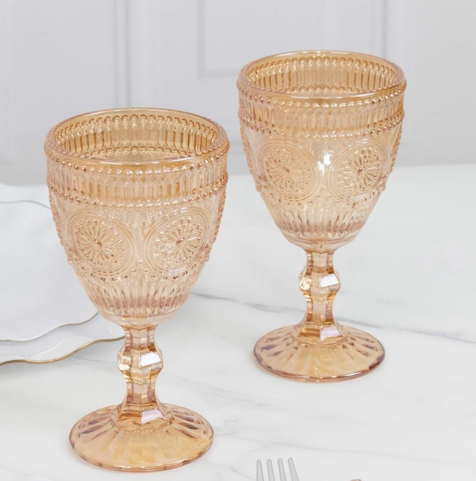 Amber goblet- Vintage