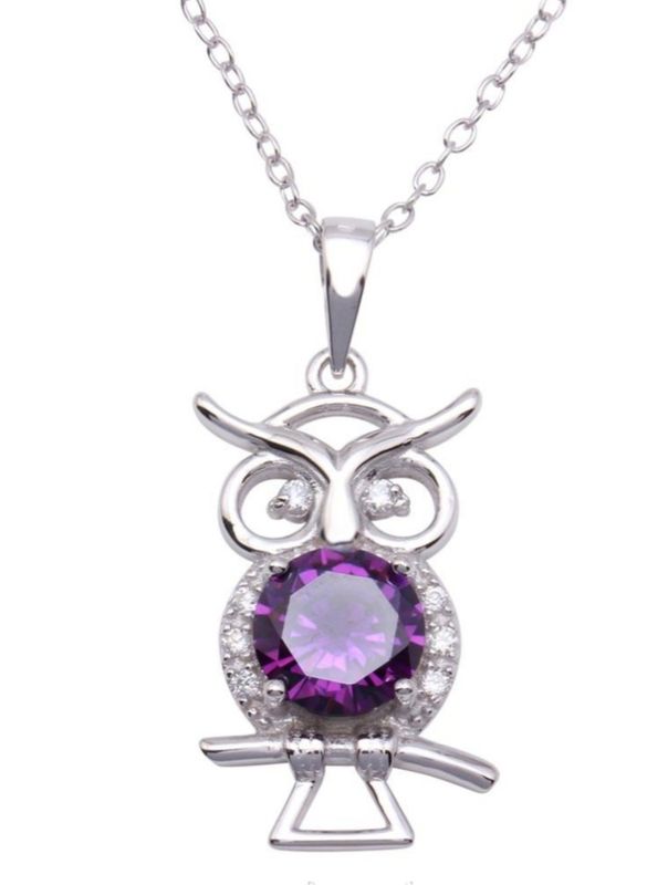 Purple Cz Owl