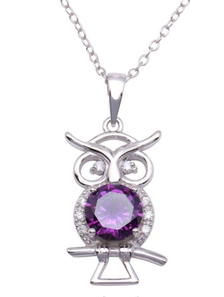 Purple Cz Owl