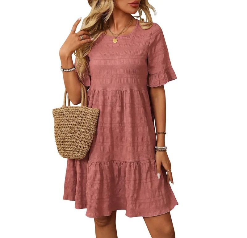 Casual flowy short sleeve dresses