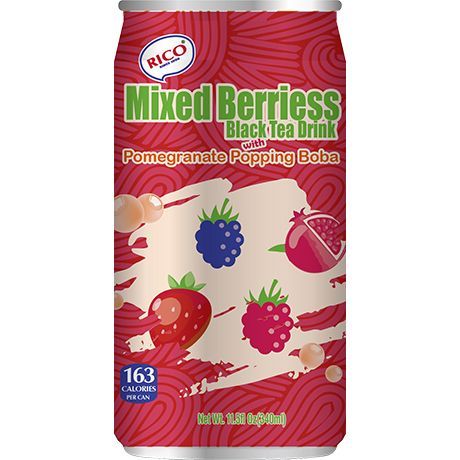 BESSEN ZWARTE THEE MET GRANAATAPPEL POP 340 ML