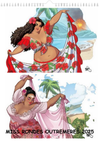 Calendrier - Le Shizuku Comix - Les Miss rondes Outremers 2025