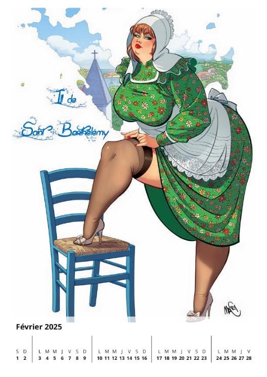 Calendrier - Le Shizuku Comix - Les Miss rondes Outremers 2025