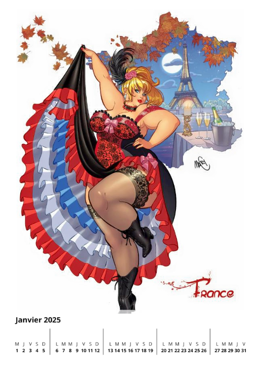 Calendrier - Le Shizuku Comix - Les Miss rondes Outremers 2025
