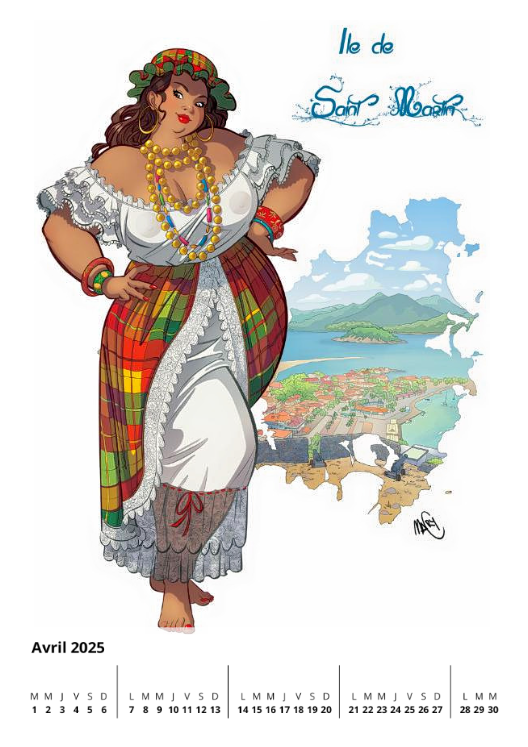 Calendrier - Le Shizuku Comix - Les Miss rondes Outremers 2025