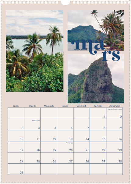 Calendrier - Le Shizuku Comix - Polynésie - Tahiti 2025