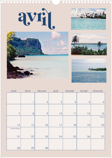 Calendrier - Le Shizuku Comix - Polynésie - Tahiti 2025