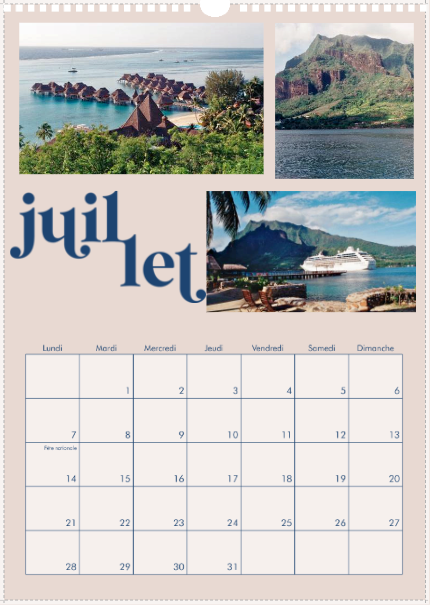 Calendrier - Le Shizuku Comix - Polynésie - Tahiti 2025
