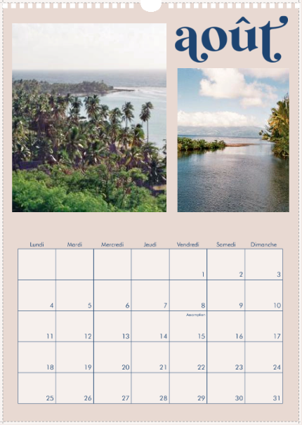 Calendrier - Le Shizuku Comix - Polynésie - Tahiti 2025