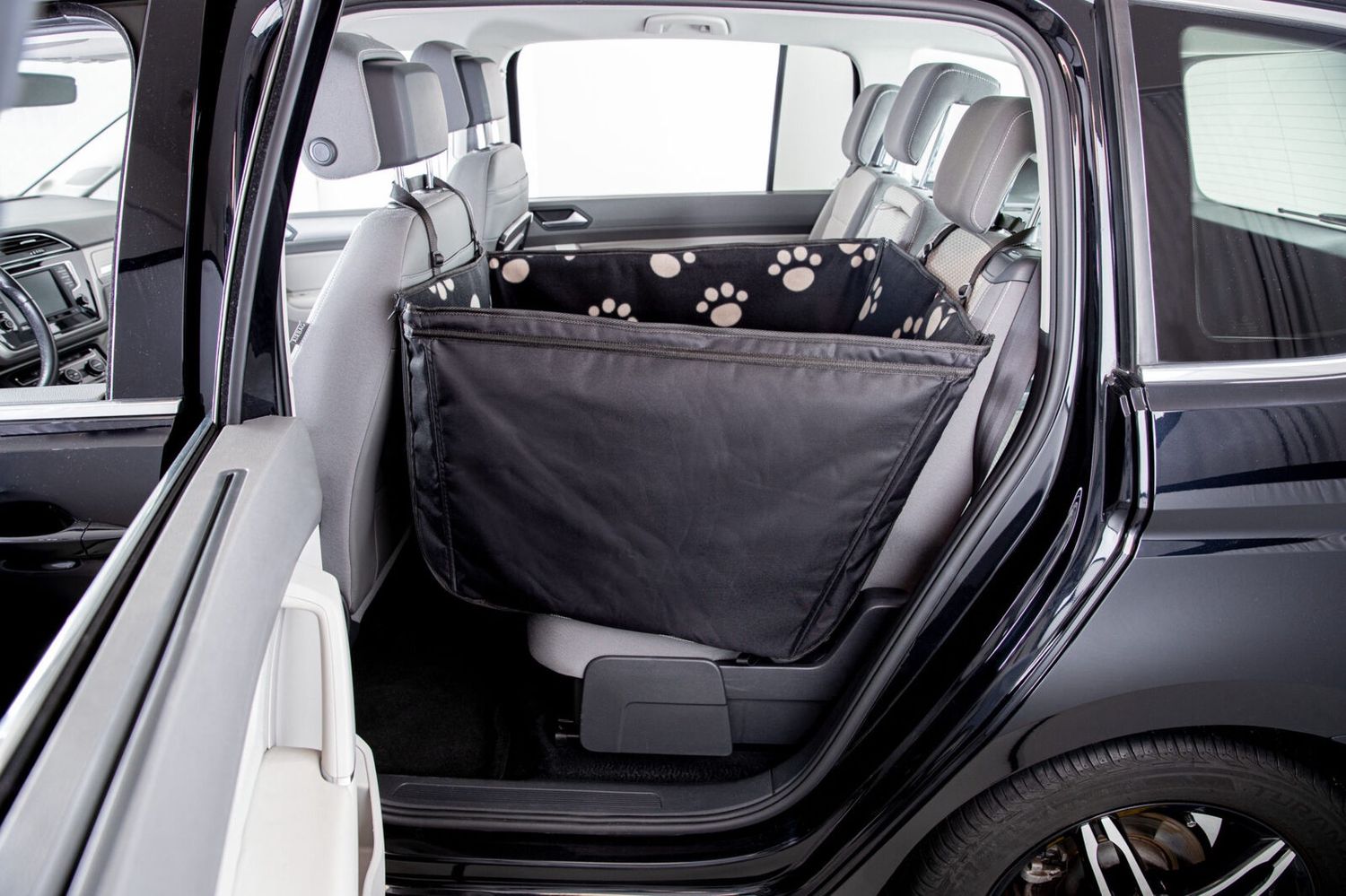 Autobeschermdeken, smal, met hoge zijdelen 0,5 × 1,45 m, zwart/beige  13231