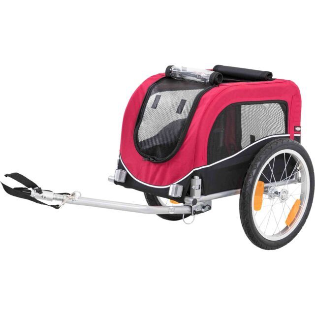 Fietskar S: 53 × 60 × 60/117 cm, zwart/rood  12813