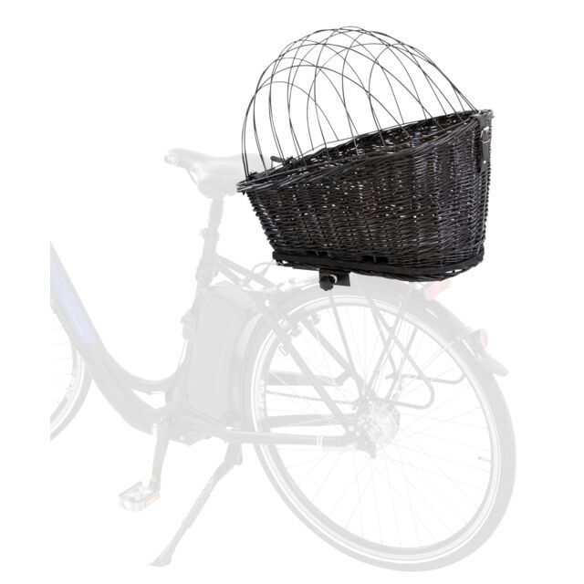 Fietsmand met gaas voor bagagedrager, wilg/metaal 35 × 49 × 55 cm, zwart  13117