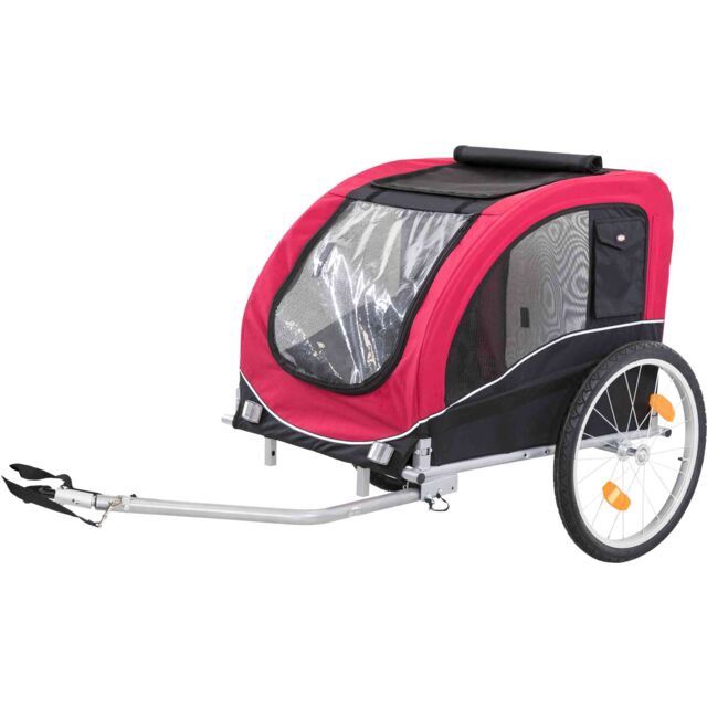 Fietskar M: 63 × 68 × 75/137 cm, zwart/rood  12814