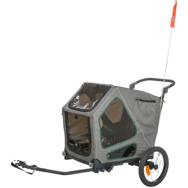 Fietskar, M: 50 × 72 × 87/138 cm, grijs/salie 12802