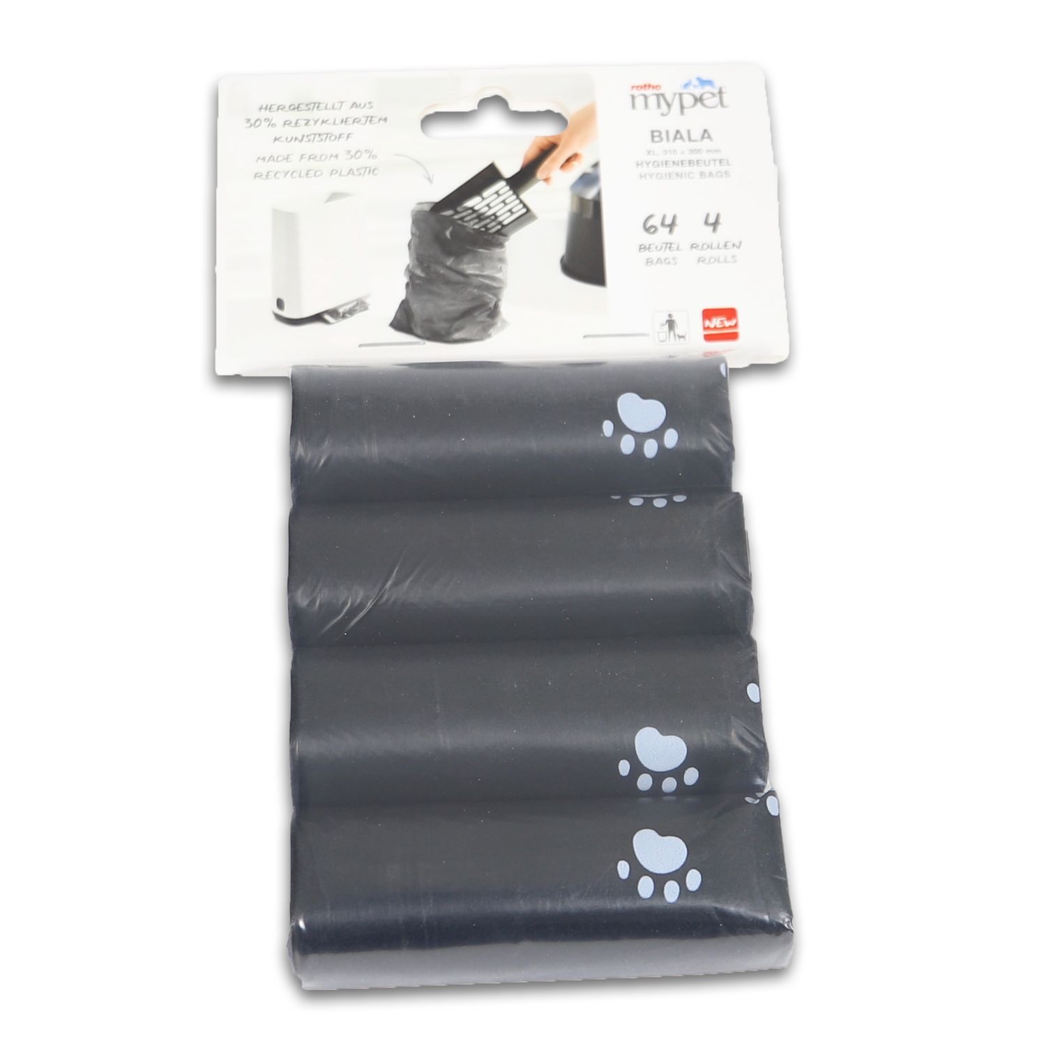 HYGIENE BAGS BIALA ZWART 4 ROL A 16 ST. 021 6779