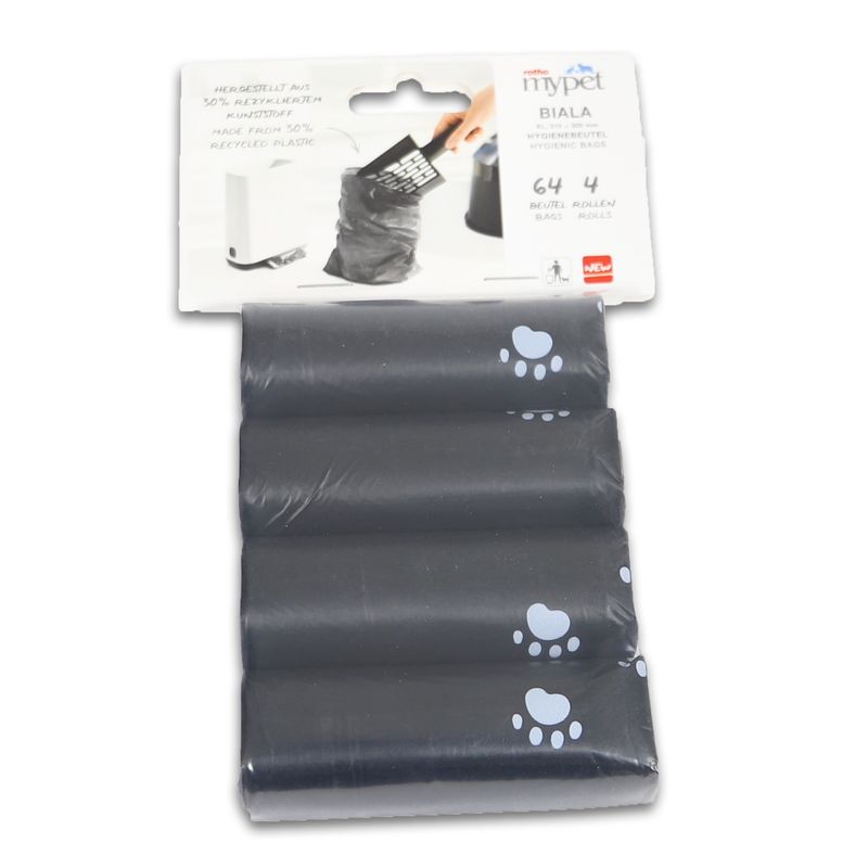 HYGIENE BAGS BIALA ZWART 4 ROL A 16 ST. 021 6779