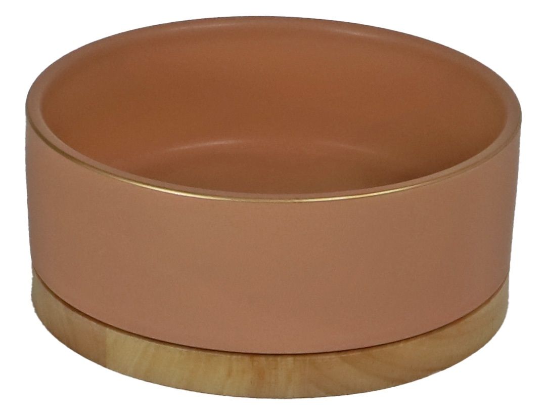 EETBAK KERAMIEK/HOUT ZALM ROZE 16CM 0203247