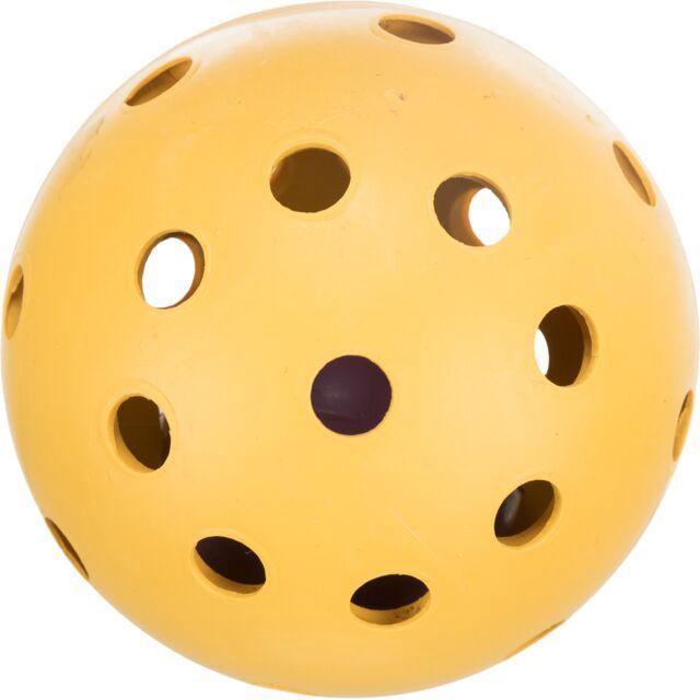 Gatenbal met belletje, natuurrubber - 7 cm, geel  3332