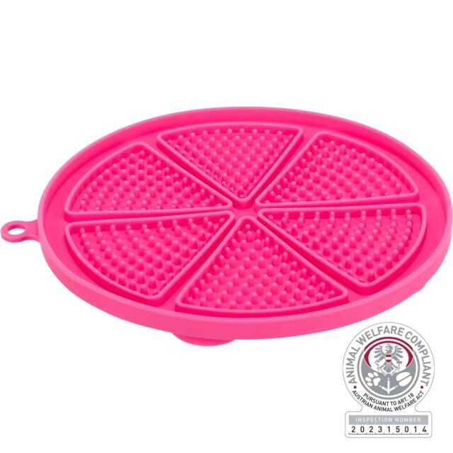 Lick&#39;n&#39;Snack mat met zuignappen, silicoon - 18 cm, pink 34981