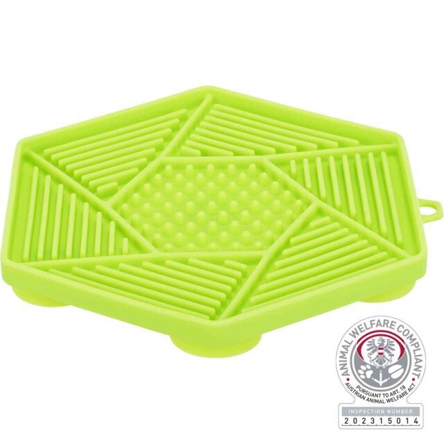 Lick&#39;n&#39;Snack mat met zuignappen, silicoon 17 cm, limoen 34980