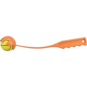 Werpstok met bal, kunststof/schuimrubber - 6/30 cm, oranje/limoen 3247