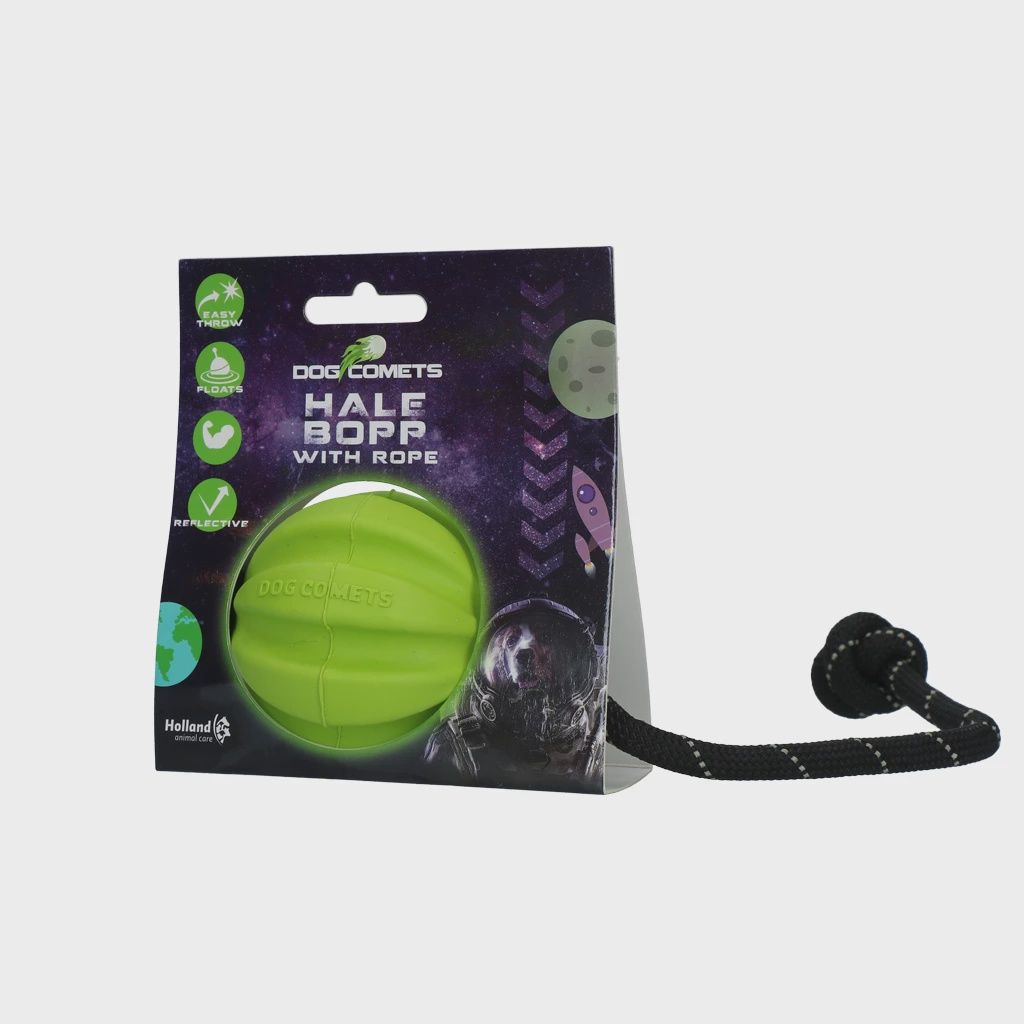 Dog Comets Ball Meteorite Groen met touw COME006A