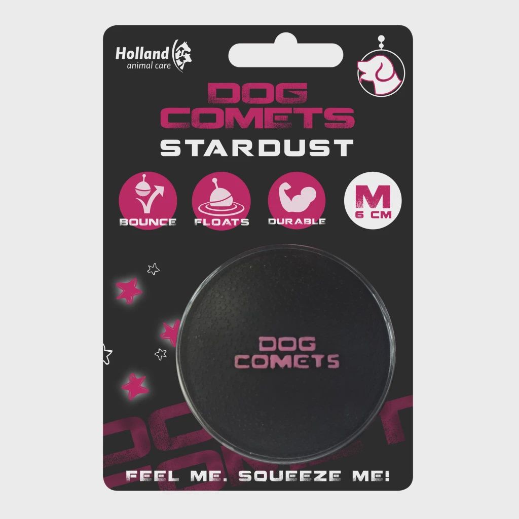 Dog Comets Ball Stardust Zwart/Roze M COME001A