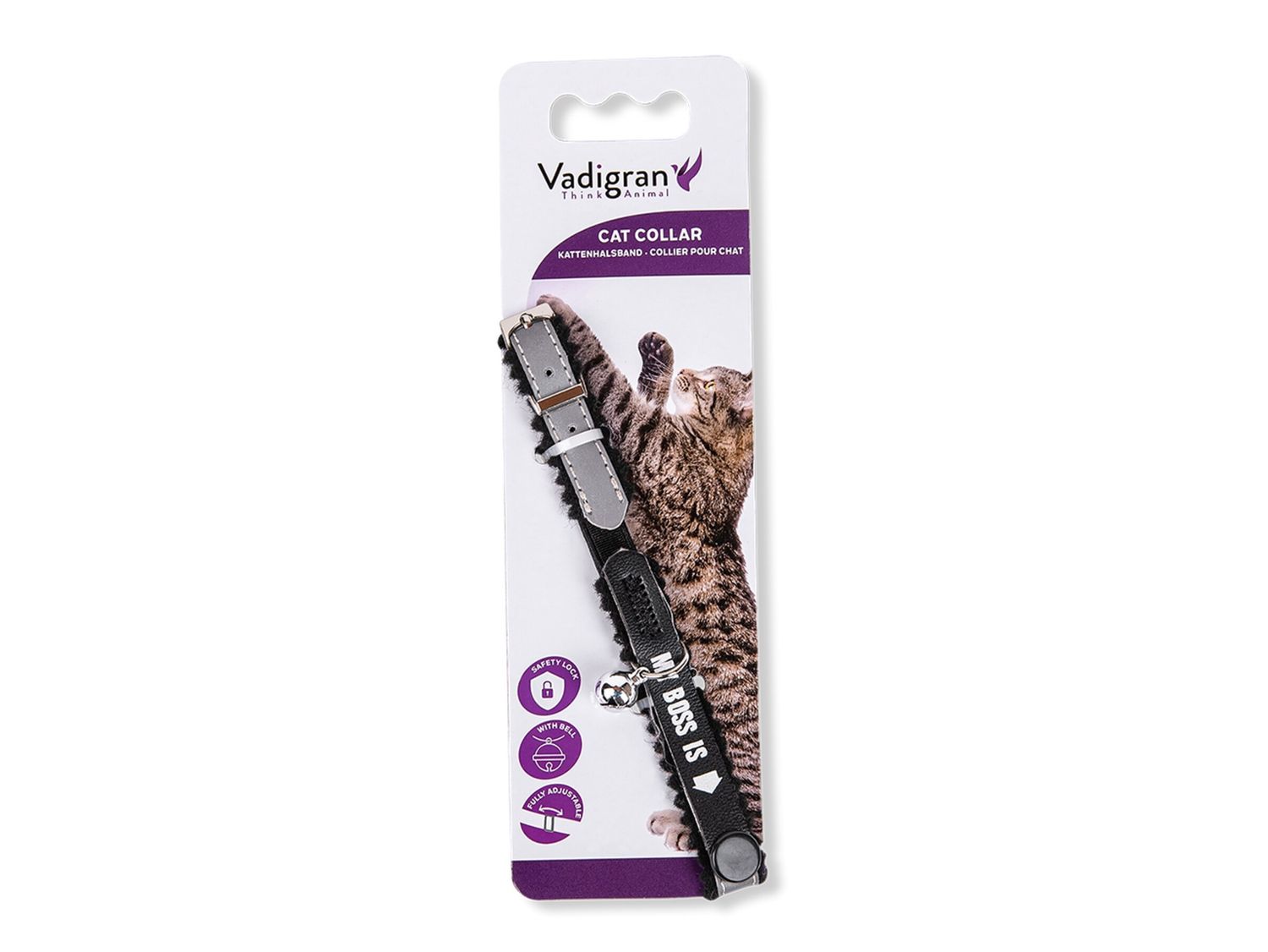 Halsband kat My Boss reflect zwart 30cmx10mm 16568