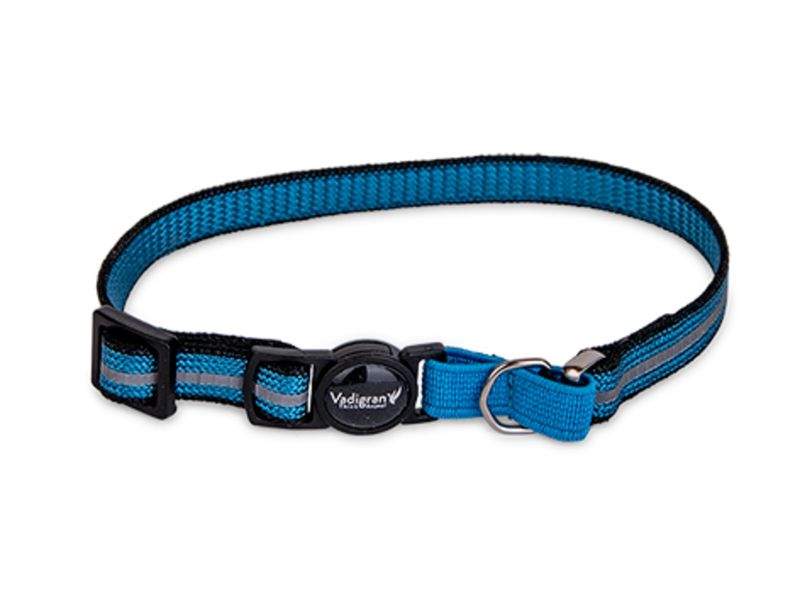 Halsband kat reflecterend blauw 20-30cmx10mm   18954
