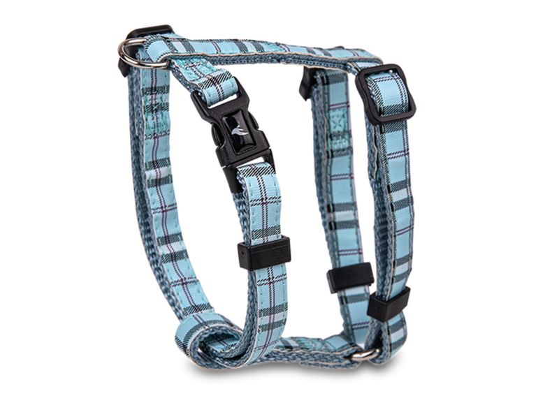 Harnas nylon Schotse Ruit blauw 20-35cmx10mm XS   16845