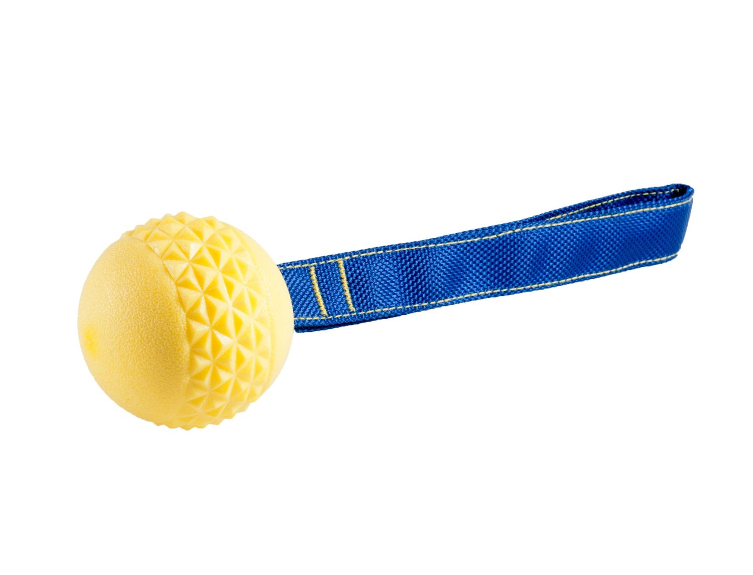 Speelgoed hond TPR bal touw Yellow Vanilla 6,3cm   14084