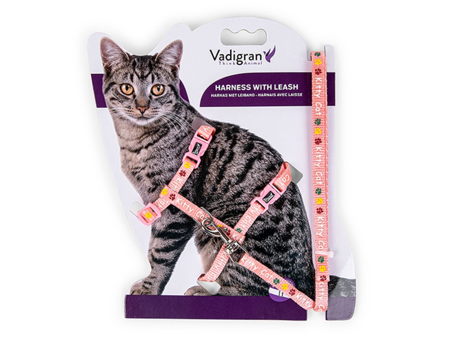 Harnas+Leiband Kitty Cat roze15-22/30-32cm+120cm   16597