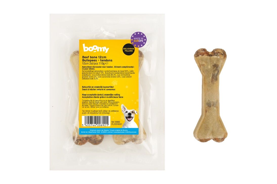 Beef bone bullepees 12cm 2st    20692