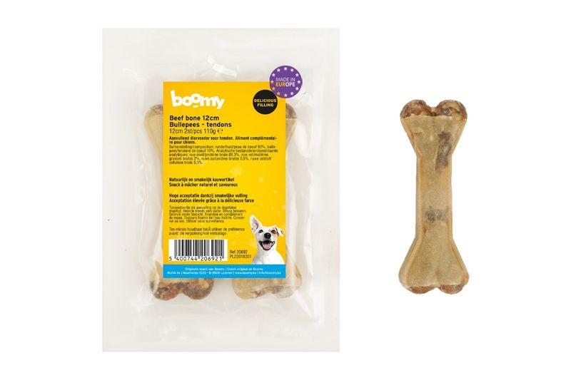 Beef bone bullepees 12cm 2st    20692
