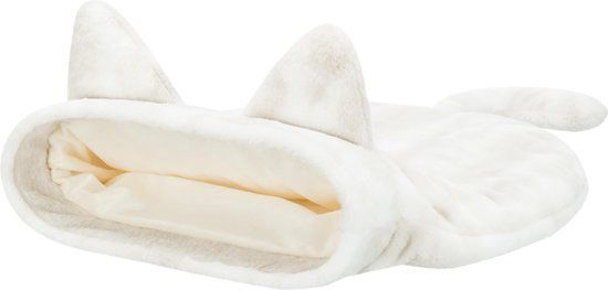Slaapzak kattenoren en staart wit beige nellie  36337
