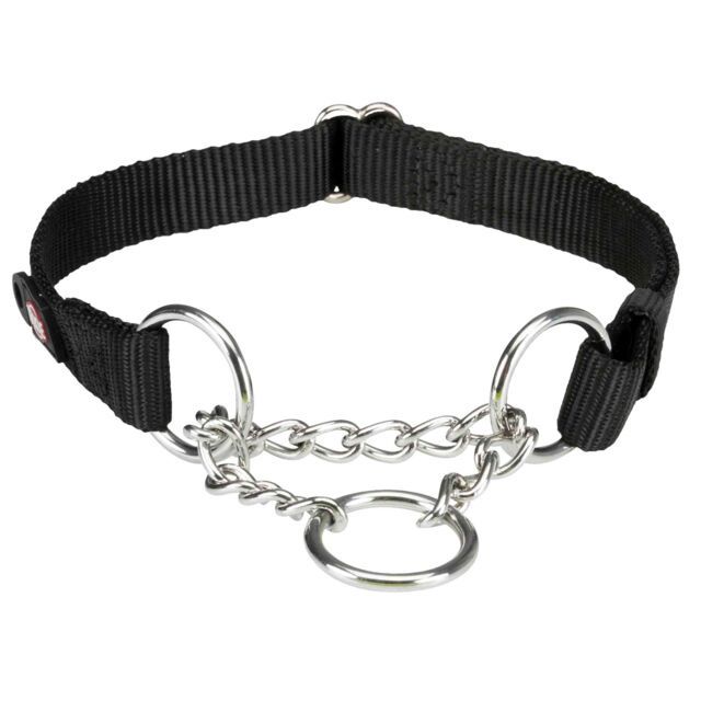 Premium half-slip halsband M–L: 35–50 cm/20 mm, zwart 202801