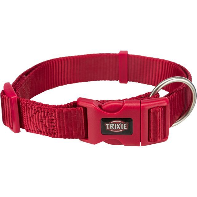 Premium halsband S–M: 30–45 cm/15 mm, rood 201503