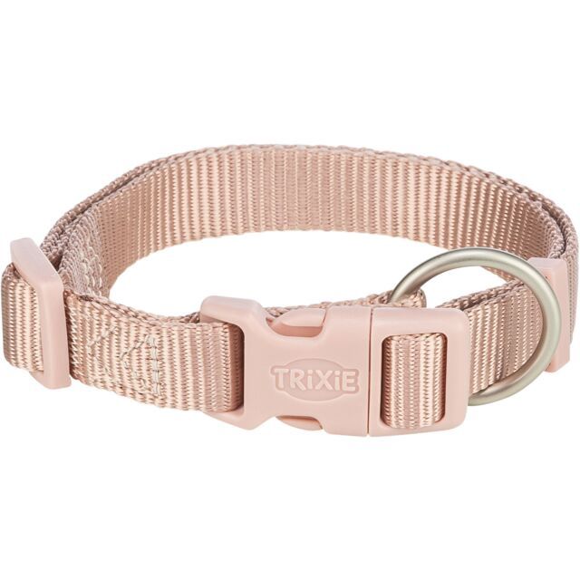 Premium halsband, S: 25–40 cm/15 mm, blush 202235