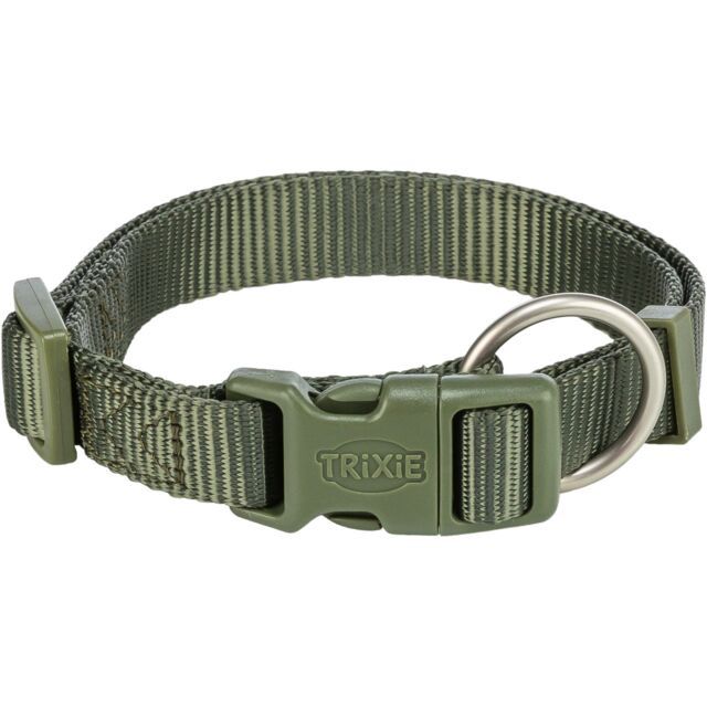 Premium halsband, M–L: 35–55 cm/20 mm, olijfgroen 201633