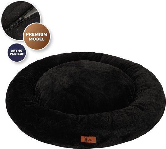 Orthopedische Donut Hondenmand - Zwart - 80 cm 23006