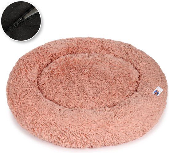 Fluffy Donut Hondenmand - Roos - 80 cm 67767