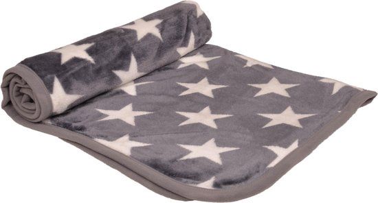 Knuffeldeken Stars M grijs80x120x0,05    CR-482050